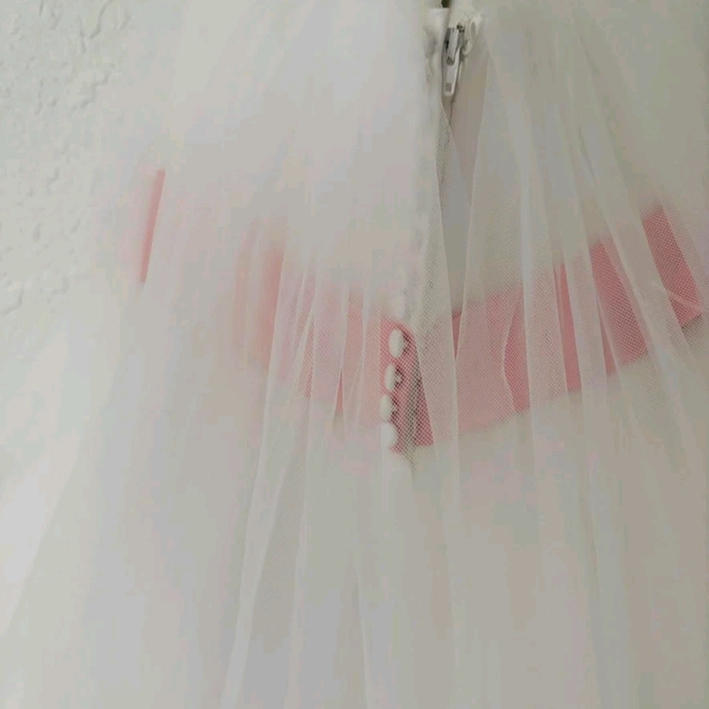 Alfred Angelo Snow White Wedding Dress with Pink Accents size 10 NWT - Picture 8 of 10